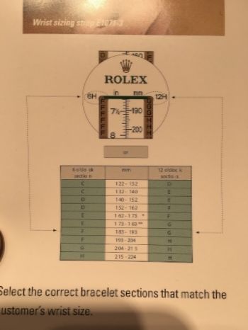 Rolex Oysterflex Size Chart