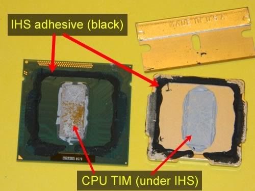  CPU in IHS (integrated heat spreader, na desni)