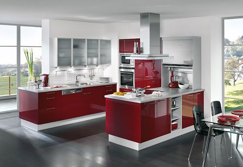 red luxury kitchen