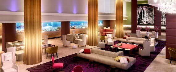 Modern Hotel Interior  with Minimalist Furnitures- Gansevoort Hotel, Miami