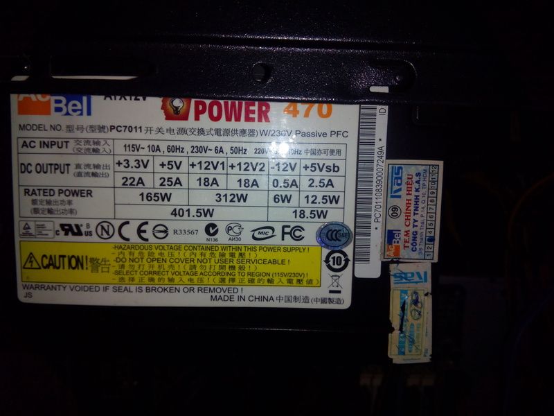 Palit GTX 750 StormX - Ram Adata 4G DDR3 - PSU Acbel 470w - 1