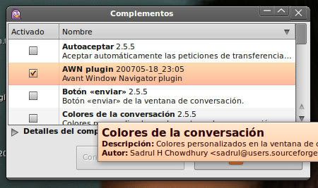 Plugins de Pidgin para AWN en Ubuntu 9.04 Jaunty Jackalope