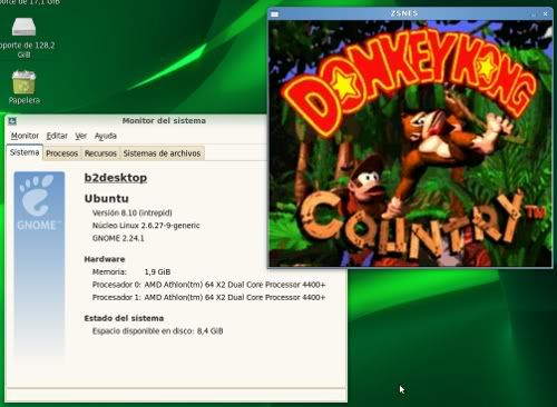 Zsnes en Ubuntu 8.10 Donkey Kong funcionando en Ubuntu 8.10