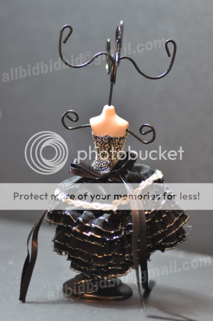 Mannequin Black Gown Ring Jewelry Holder Display Stand  